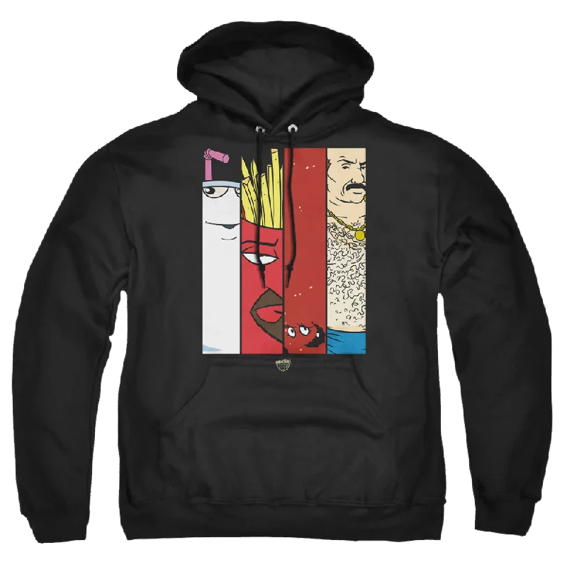 Aqua Teen Hunger Force Group Tiles - Pullover Hoodie Spaghetti Sleeve Top