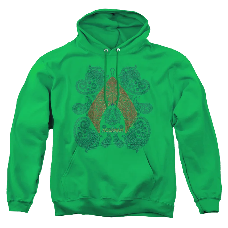 Aquaman Movie Aqua Paisley - Pullover Hoodie Short Puff Sleeve