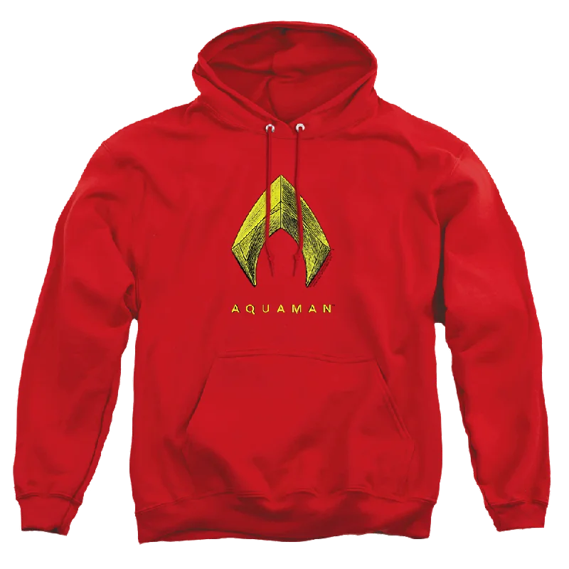 Aquaman Movie Aquaman Logo - Pullover Hoodie Slit Sleeve Stylish