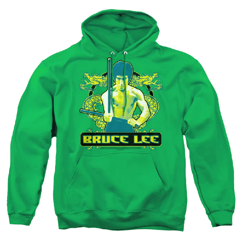 Bruce Lee Double Dragons - Pullover Hoodie Flutter Sleeve Feminine
