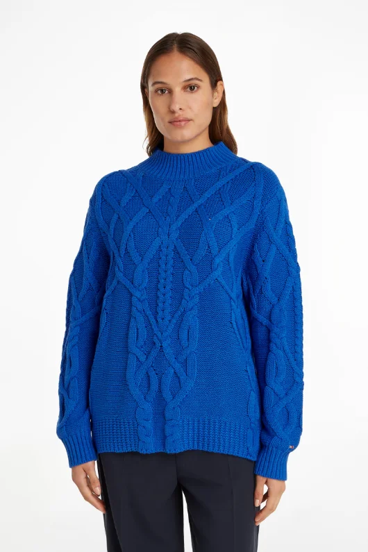 Cable Sweater Mesh Blend Leather Blend Suede Blend
