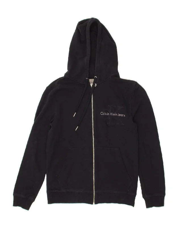CALVIN KLEIN JEANS Mens Graphic Zip Hoodie Sweater XS Navy Blue Cotton Wool Fabric Cashmere Fabric Tweed Fabric CALVIN KLEIN JEANS Mens Graphic Zip Hoodie Sweater XS Navy Blue Cotton Wool Fabric Cashmere Fabric Tweed Fabric