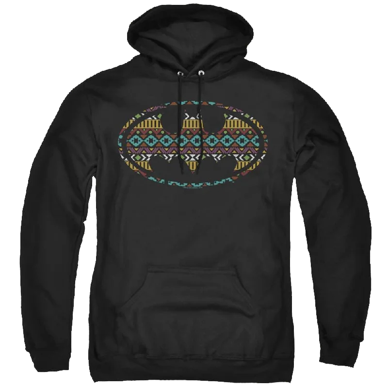 Dc Batman Aztec Fill - Pullover Hoodie Ribbed Crew Neck
