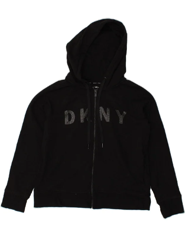 DKNY Womens Graphic Zip Hoodie Sweater UK 16 Large Black Terry Blend Velvet Blend Canvas Blend DKNY Womens Graphic Zip Hoodie Sweater UK 16 Large Black Terry Blend Velvet Blend Canvas Blend