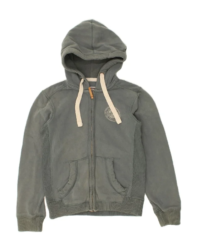 FAT FACE Mens Zip Hoodie Sweater XS Grey Cotton Fitted Loose Oversized
