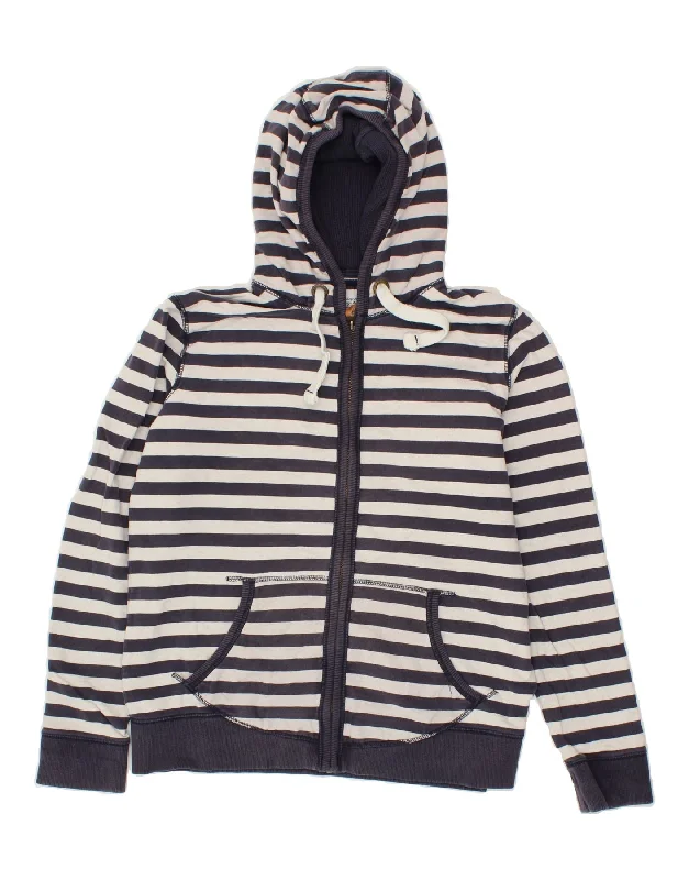 FAT FACE Womens Zip Hoodie Sweater UK 16 Large Navy Blue Striped Cotton Sweater Knitwear Pullover FAT FACE Womens Zip Hoodie Sweater UK 16 Large Navy Blue Striped Cotton Sweater Knitwear Pullover
