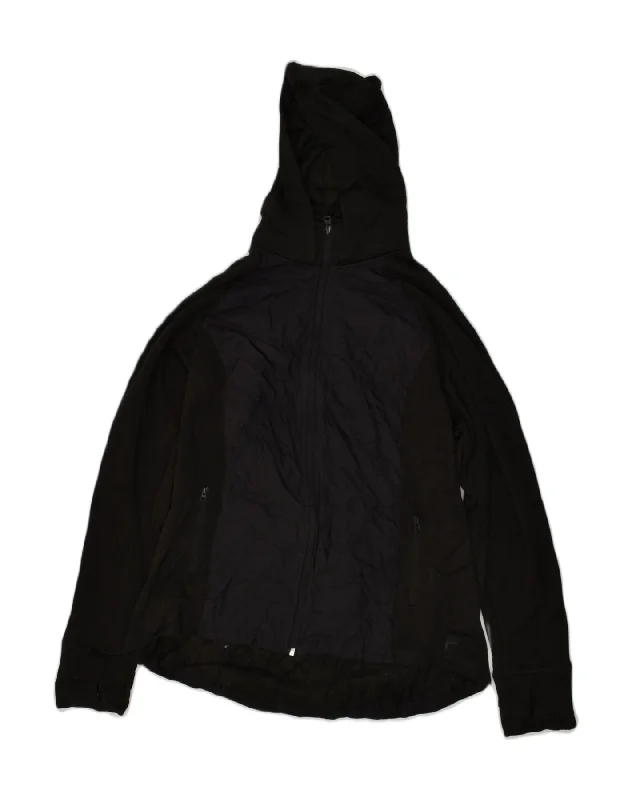 FILA Womens Zip Hoodie Sweater UK 18 XL Black Polyester Stylish Fashionable Trendy