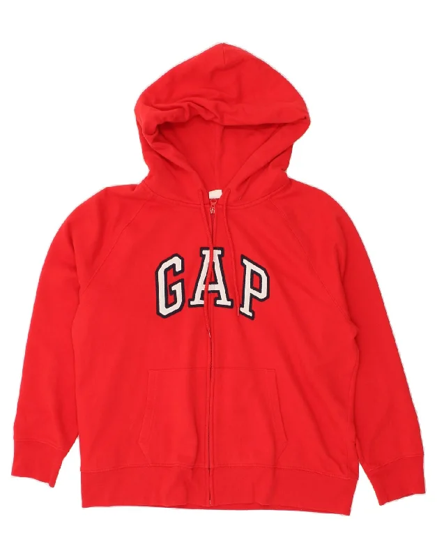 GAP Womens Graphic Zip Hoodie Sweater UK 18 XL Red Cotton Hooded Sweater Collared Sweater Shawl Collar GAP Womens Graphic Zip Hoodie Sweater UK 18 XL Red Cotton Hooded Sweater Collared Sweater Shawl Collar