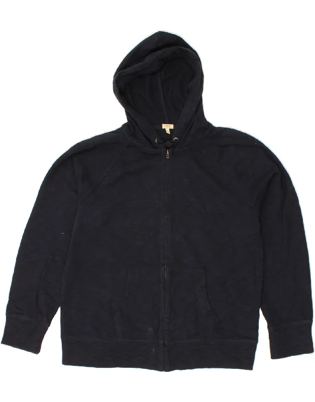 J. CREW Womens Zip Hoodie Sweater UK 18 XL Navy Blue Cotton Front Pockets Side Pockets Patch Pockets J. CREW Womens Zip Hoodie Sweater UK 18 XL Navy Blue Cotton Front Pockets Side Pockets Patch Pockets
