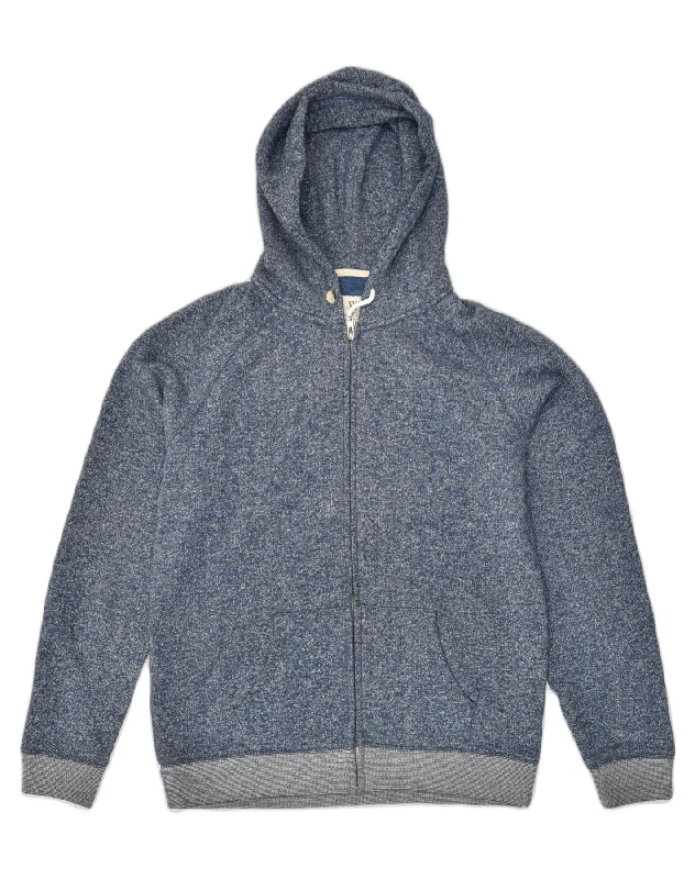 JACK WILLS Mens Graphic Zip Hoodie Sweater Large Blue Flecked Bright Pastel Dark