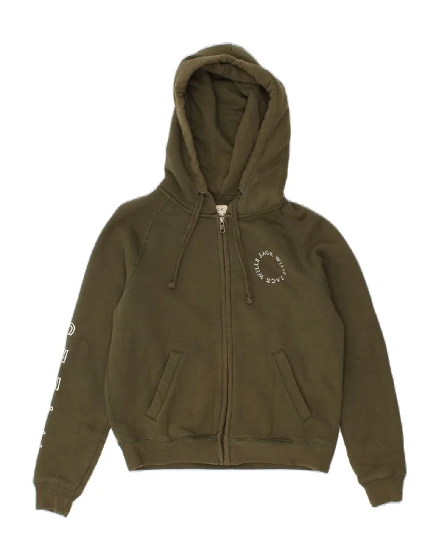 JACK WILLS Womens Oversized Graphic Zip Hoodie Sweater UK 10 Small Khaki Cashmere Blend Cotton Blend Poly Blend JACK WILLS Womens Oversized Graphic Zip Hoodie Sweater UK 10 Small Khaki Cashmere Blend Cotton Blend Poly Blend