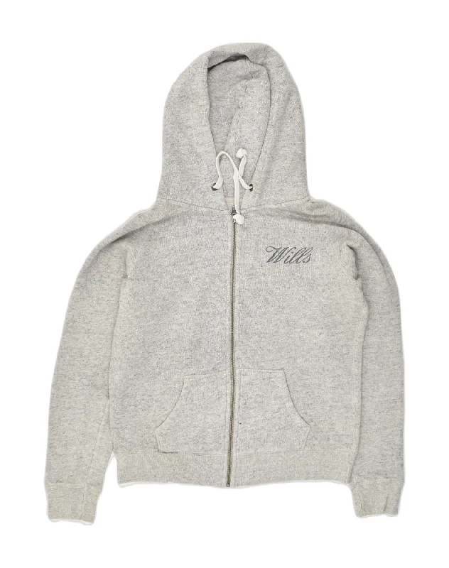JACK WILLS Womens Zip Hoodie Sweater UK 14 Large Grey Cotton Spandex Blend Rayon Blend Denim Blend JACK WILLS Womens Zip Hoodie Sweater UK 14 Large Grey Cotton Spandex Blend Rayon Blend Denim Blend