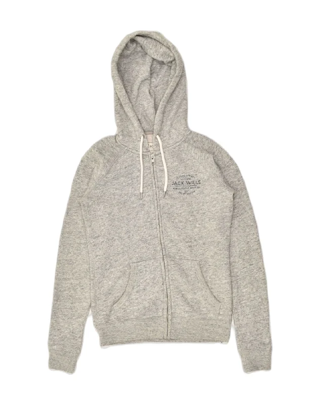 JACK WILLS Womens Zip Hoodie Sweater UK 8 Small Grey Flecked Cotton Herringbone Houndstooth Plaid JACK WILLS Womens Zip Hoodie Sweater UK 8 Small Grey Flecked Cotton Herringbone Houndstooth Plaid
