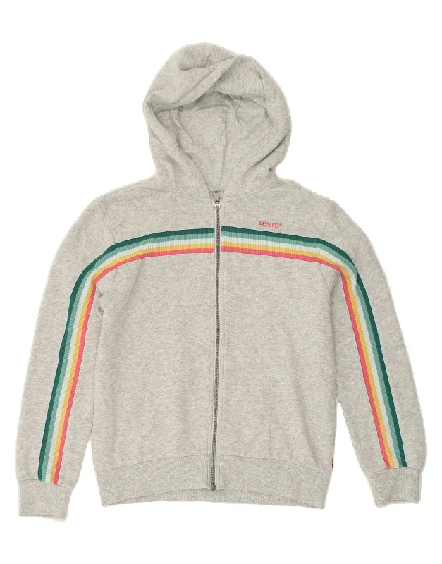 LEVI'S Girls Zip Hoodie Sweater 15-16 Years Grey Jersey Fabric Tulle Fabric Batik Fabric LEVI'S Girls Zip Hoodie Sweater 15-16 Years Grey Jersey Fabric Tulle Fabric Batik Fabric