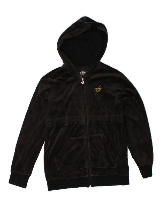 LOTTO Girls Zip Hoodie Sweater 11-12 Years Large Black Cotton Nylon Fabric Polyester Fabric Spandex Fabric LOTTO Girls Zip Hoodie Sweater 11-12 Years Large Black Cotton Nylon Fabric Polyester Fabric Spandex Fabric