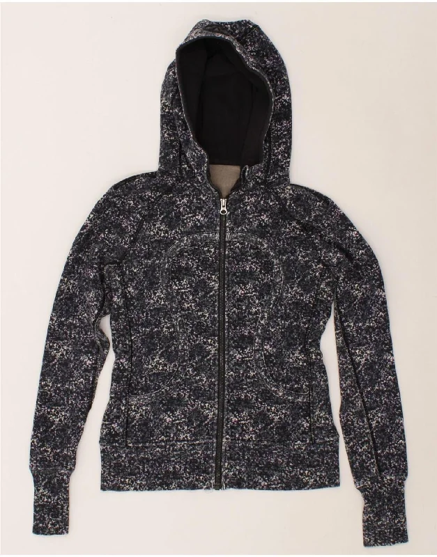 LULULEMON Womens Zip Hoodie Sweater US 4 Small Navy Blue Colourblock Spandex Blend Rayon Blend Denim Blend LULULEMON Womens Zip Hoodie Sweater US 4 Small Navy Blue Colourblock Spandex Blend Rayon Blend Denim Blend