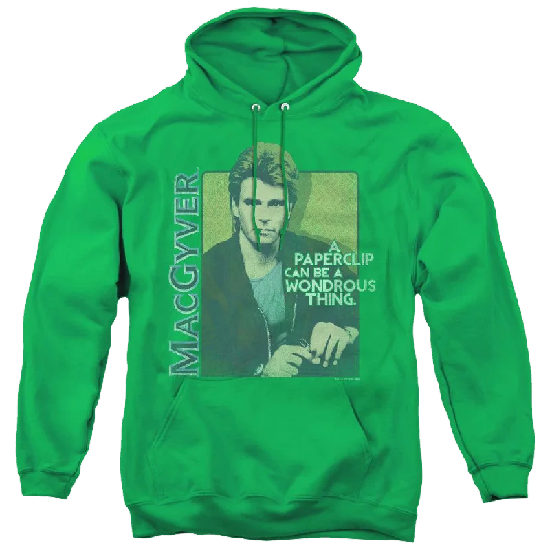 Macgyver Wonderous Paperclip - Pullover Hoodie Shirred Sleeve Feminine
