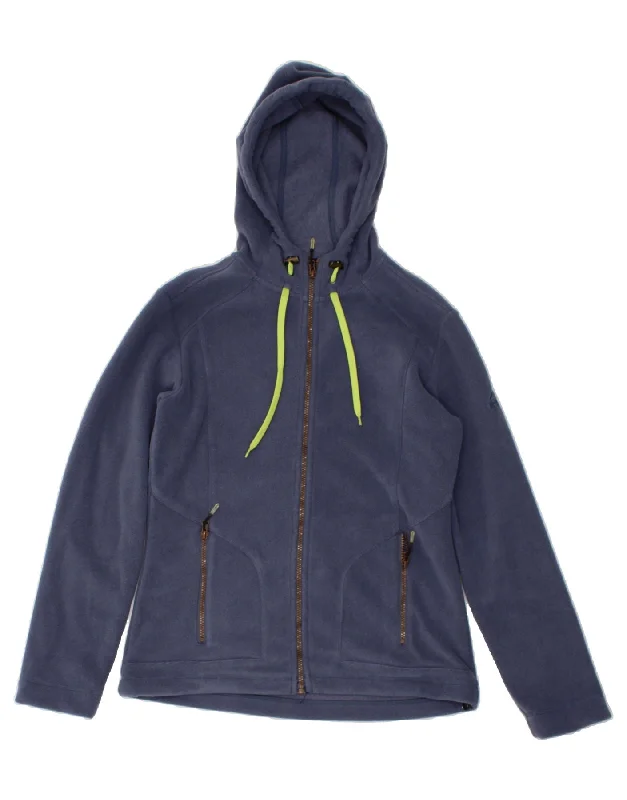 MCKINLEY Womens Fleece Zip Hoodie Sweater UK 14 Large Navy Blue Polyester Tailored Straight A-Line MCKINLEY Womens Fleece Zip Hoodie Sweater UK 14 Large Navy Blue Polyester Tailored Straight A-Line