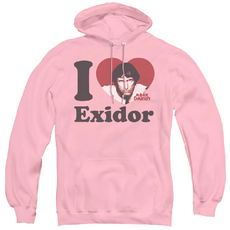 Mork & Mindy I Heart Exidor - Pullover Hoodie Boat Neck Sweater