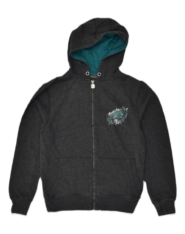 NFL Mens Graphic Zip Hoodie Sweater Small Grey Cotton Casual Formal Business