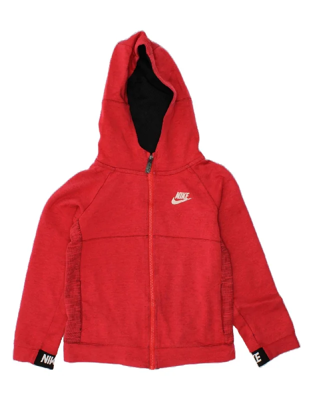 NIKE Girls Graphic Zip Hoodie Sweater 6-7 Years Large Red Cotton Fleece Sweater Nylon Polyester NIKE Girls Graphic Zip Hoodie Sweater 6-7 Years Large Red Cotton Fleece Sweater Nylon Polyester