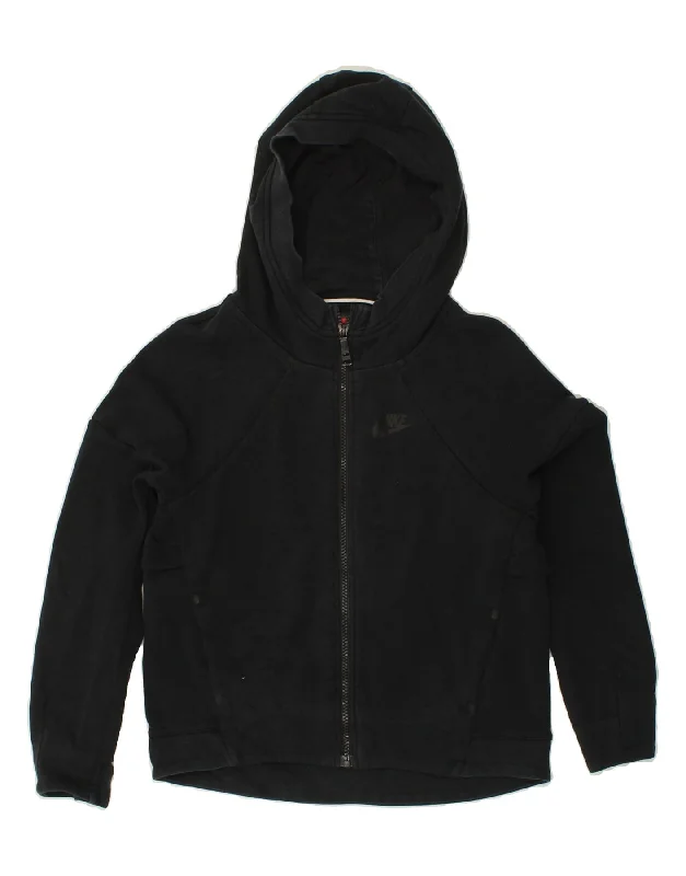 NIKE Girls Zip Hoodie Sweater 12-13 Years Large Navy Blue Cotton Ribbed Striped Patterned NIKE Girls Zip Hoodie Sweater 12-13 Years Large Navy Blue Cotton Ribbed Striped Patterned
