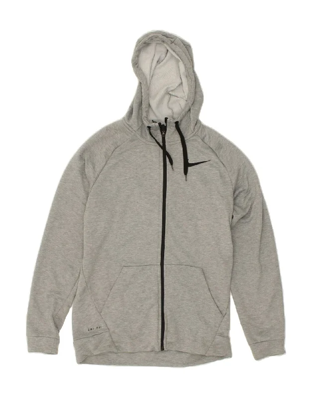 NIKE Mens Dri Fit Zip Hoodie Sweater Medium Grey Knit Fabric Woven Fabric Fleece Fabric NIKE Mens Dri Fit Zip Hoodie Sweater Medium Grey Knit Fabric Woven Fabric Fleece Fabric