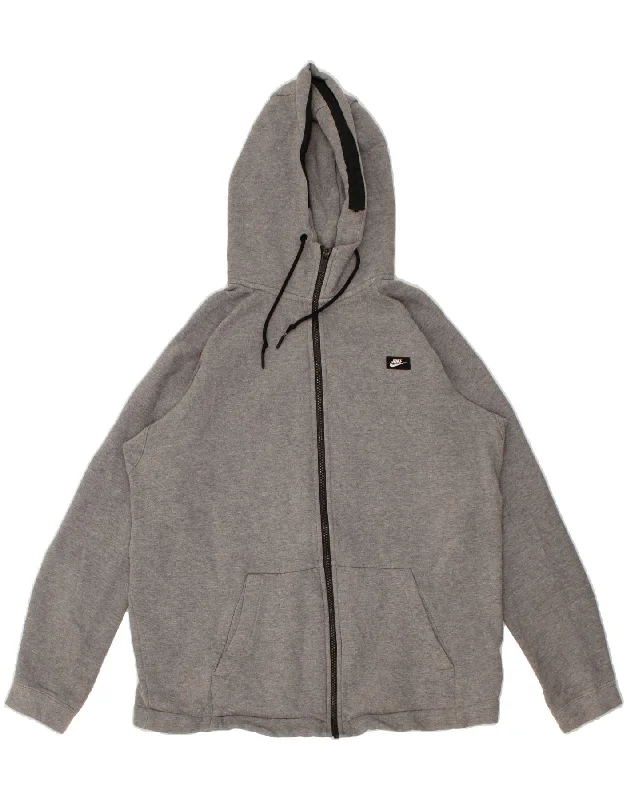 NIKE Mens Zip Hoodie Sweater Large Grey Cotton Knit Fabric Woven Fabric Fleece Fabric NIKE Mens Zip Hoodie Sweater Large Grey Cotton Knit Fabric Woven Fabric Fleece Fabric