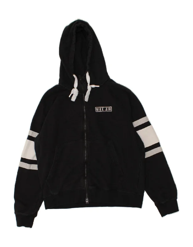 NIKE Mens Zip Hoodie Sweater Medium Black Colourblock Cotton Denim Fabric Leather Fabric Suede Fabric NIKE Mens Zip Hoodie Sweater Medium Black Colourblock Cotton Denim Fabric Leather Fabric Suede Fabric