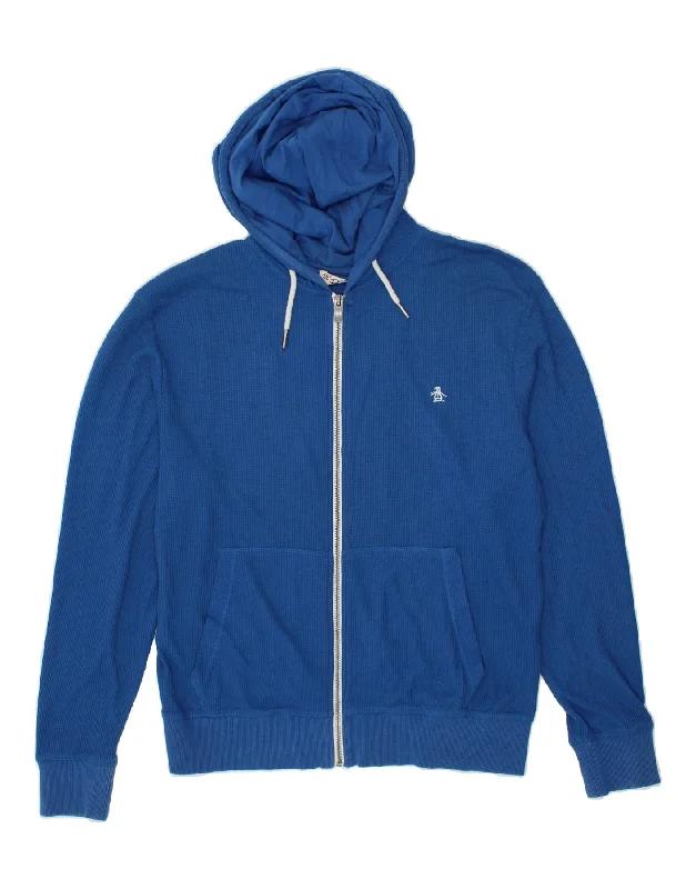 PENGUIN Mens Zip Hoodie Sweater Large Blue Cotton Spandex Blend Rayon Blend Denim Blend PENGUIN Mens Zip Hoodie Sweater Large Blue Cotton Spandex Blend Rayon Blend Denim Blend