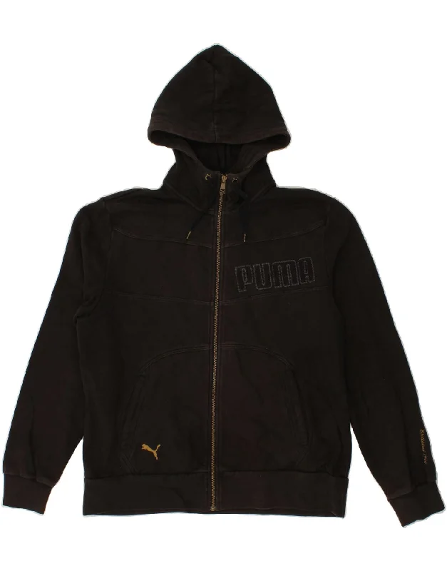 PUMA Mens Graphic Zip Hoodie Sweater Large Black Cotton Zippered Front Buttoned Front Snap Front PUMA Mens Graphic Zip Hoodie Sweater Large Black Cotton Zippered Front Buttoned Front Snap Front