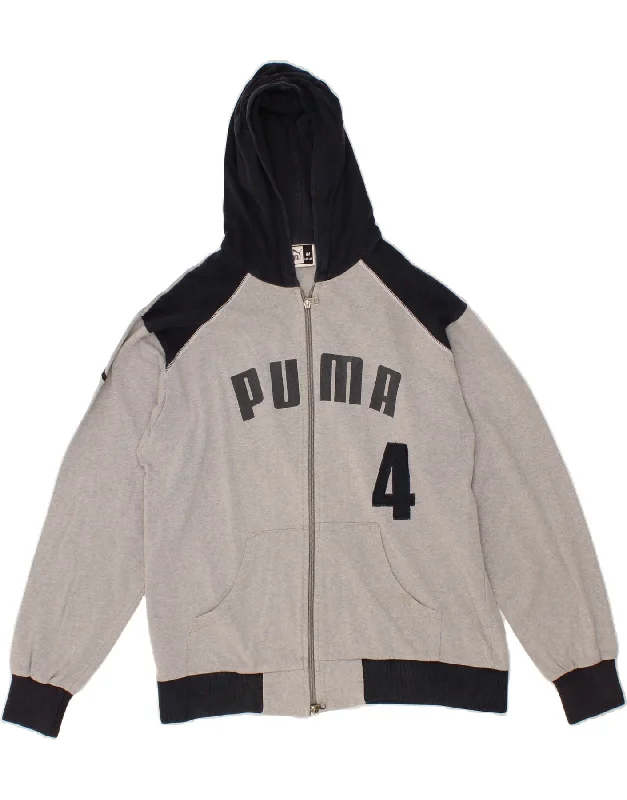 PUMA Mens Graphic Zip Hoodie Sweater Medium Grey Colourblock Boxy Sweater Fitted Sweater A-Line PUMA Mens Graphic Zip Hoodie Sweater Medium Grey Colourblock Boxy Sweater Fitted Sweater A-Line