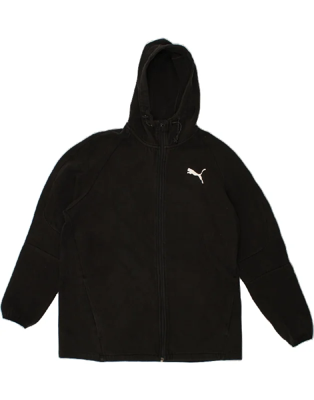 PUMA Mens Zip Hoodie Sweater XL Black Cotton Bright Pastel Dark