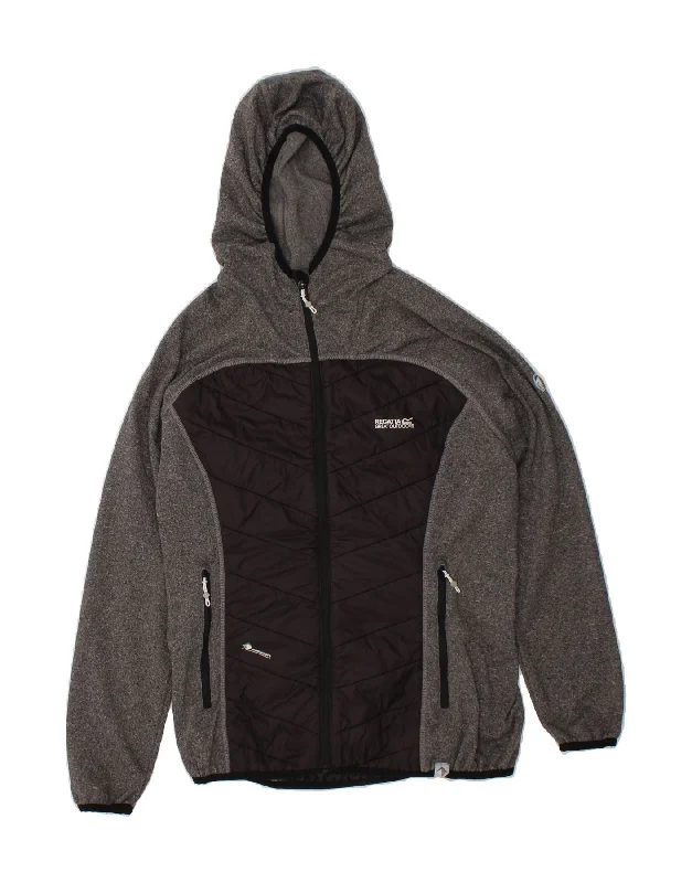 REGATTA Womens Zip Hoodie Sweater UK 14 Large Grey Colourblock Polyester Terry Blend Velvet Blend Canvas Blend REGATTA Womens Zip Hoodie Sweater UK 14 Large Grey Colourblock Polyester Terry Blend Velvet Blend Canvas Blend