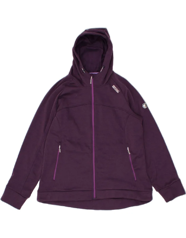 REGATTA Womens Zip Hoodie Sweater UK 20 2XL Purple Polyester Casual Formal Business
