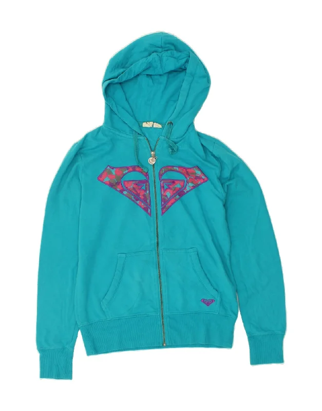 ROXY Womens Graphic Zip Hoodie Sweater UK 14 Medium Blue Cotton Casual Formal Business ROXY Womens Graphic Zip Hoodie Sweater UK 14 Medium Blue Cotton Casual Formal Business
