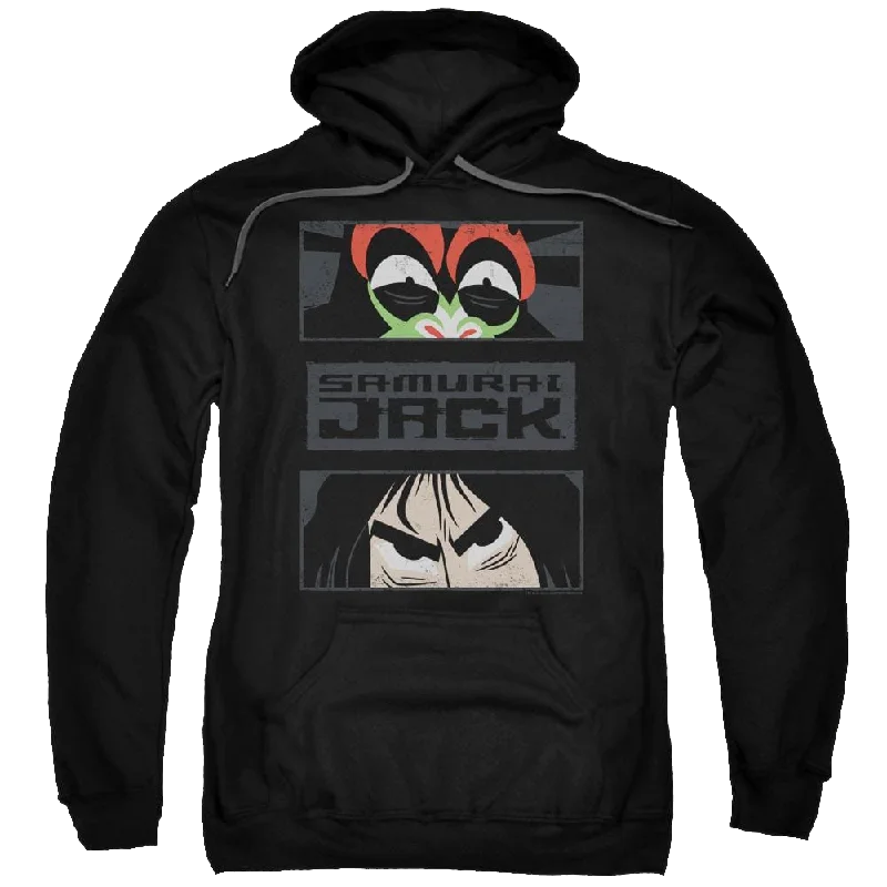 Samurai Jack Stare Down - Pullover Hoodie Long Bell Sleeve