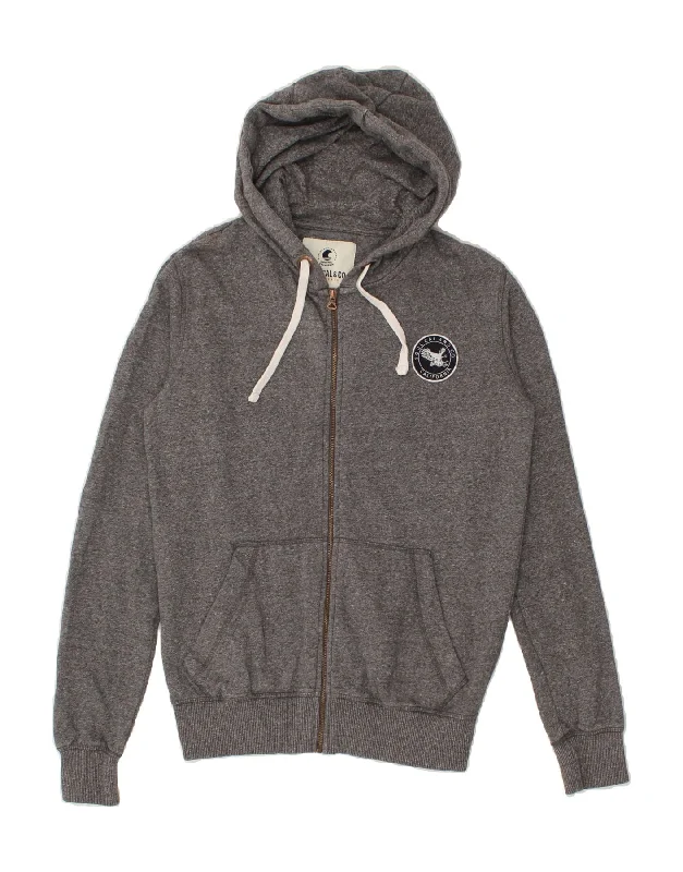 SOULCAL&CO Mens Zip Hoodie Sweater Medium Grey Cotton Hooded Caped Shawl Collar