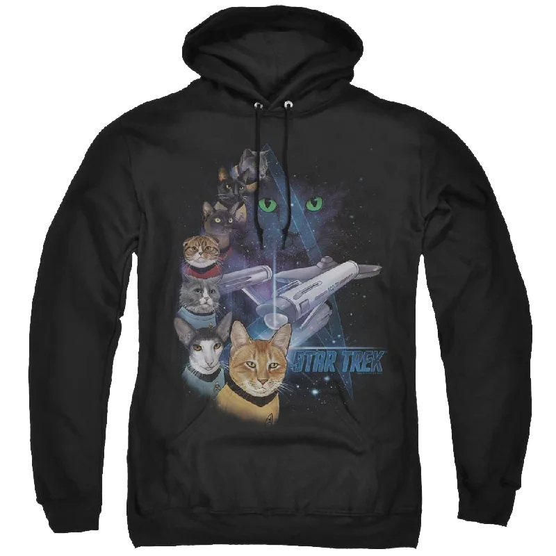 Star Trek The Original Series Feline Galaxy - Pullover Hoodie Button Front Sweater