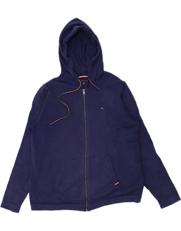 TOMMY HILFIGER Mens Tall Zip Hoodie Sweater XL Navy Blue Cotton Denim Fabric Leather Fabric Suede Fabric TOMMY HILFIGER Mens Tall Zip Hoodie Sweater XL Navy Blue Cotton Denim Fabric Leather Fabric Suede Fabric