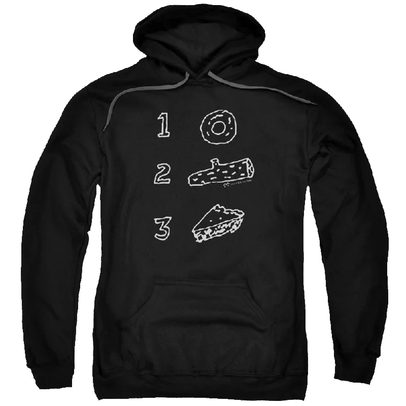 Twin Peaks Pie Log Donut Pullover Hoodie Ruffled Neck Pullover