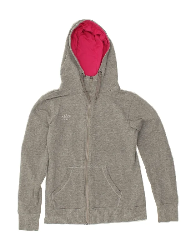 UMBRO Womens Zip Hoodie Sweater UK 12 Medium Grey Cotton Slim Fit Regular Fit Oversized UMBRO Womens Zip Hoodie Sweater UK 12 Medium Grey Cotton Slim Fit Regular Fit Oversized