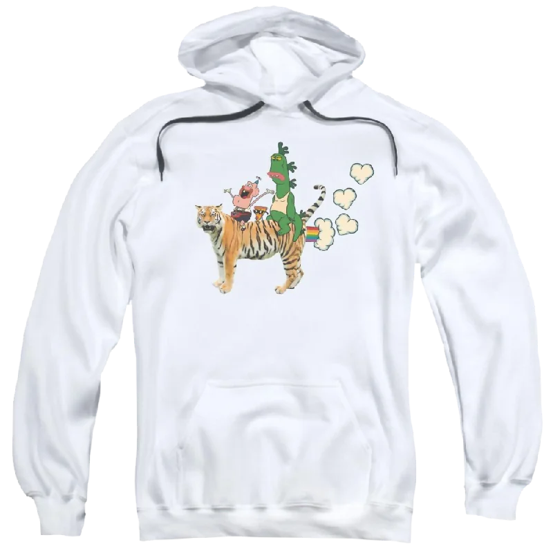 Uncle Grandpa Fart Hearts Pullover Hoodie Faux Fur Trim