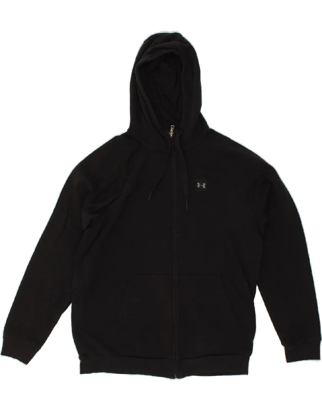 UNDER ARMOUR Mens Zip Hoodie Sweater Large Black Cotton Welt Pockets Slit Pockets Flap Pockets UNDER ARMOUR Mens Zip Hoodie Sweater Large Black Cotton Welt Pockets Slit Pockets Flap Pockets
