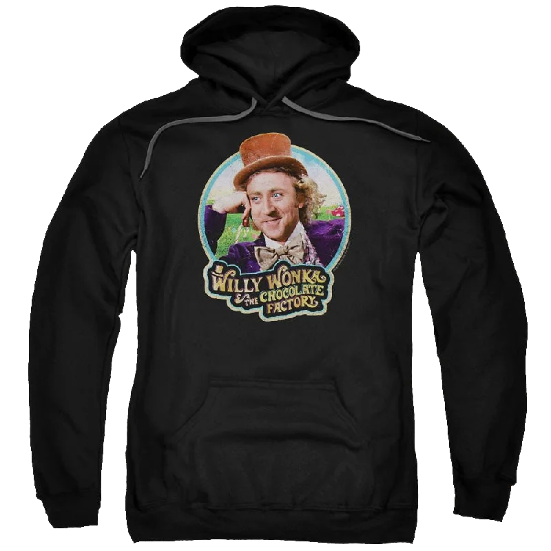 Willy Wonka & the Chocolate Factory Its Scrumdiddlyumptious Pullover Hoodie Chunky Knit Pullover