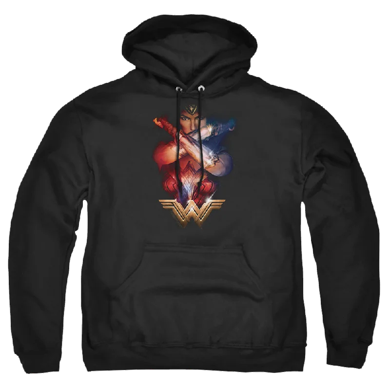 Wonder Woman Arms Crossed Pullover Hoodie Ruffle Neck Pullover