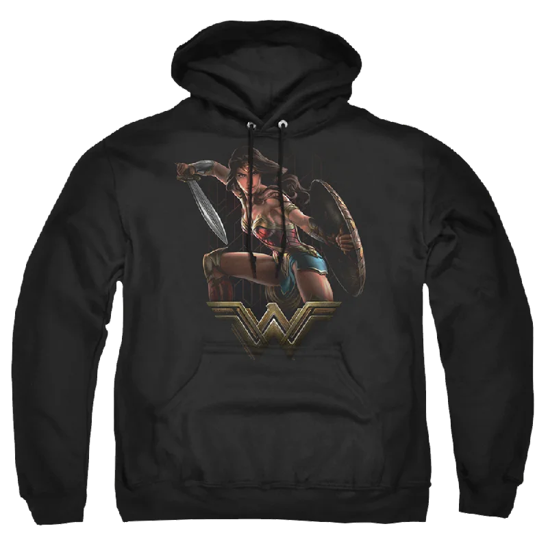 Wonder Woman Fight Pullover Hoodie Peter Pan Collar