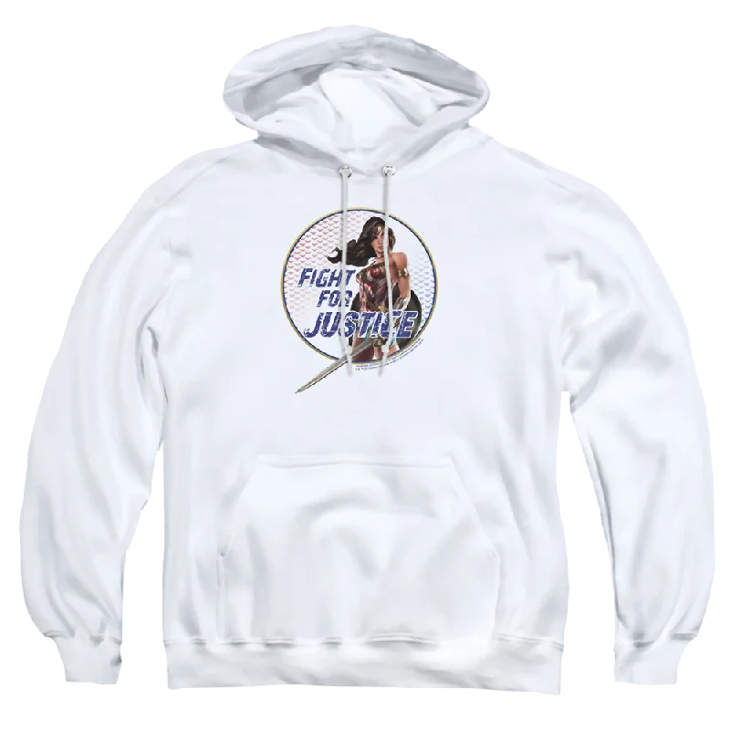 Wonder Woman Fight For Justice Pullover Hoodie Open Neck Pullover