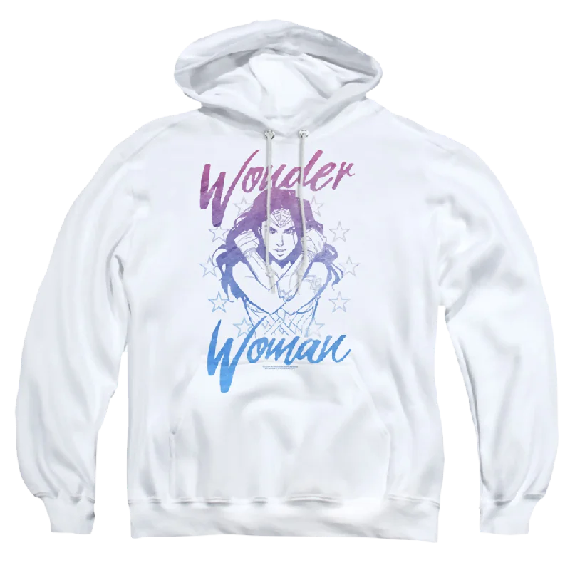 Wonder Woman Retro Stance Pullover Hoodie Mock Neck Pullover