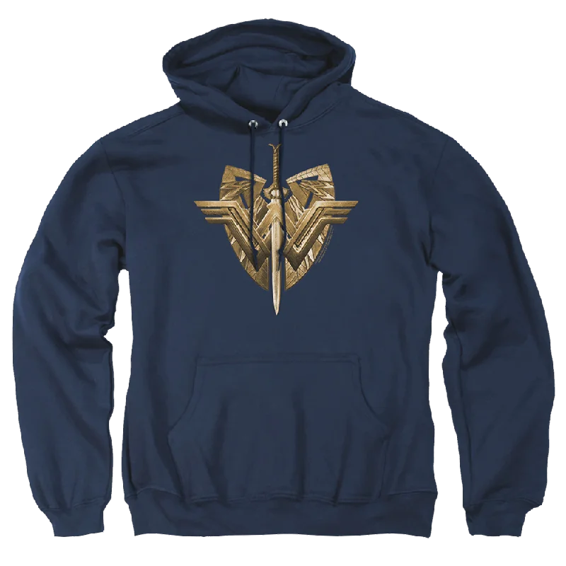 Wonder Woman Sword Emblem Pullover Hoodie Lapel Neck Sweater